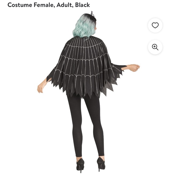 Fun World Inc. Spiderweb Poncho Halloween Fantasy Costume Female, Adult, Black - Picture 3 of 5
